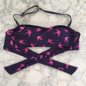 Clean Water Purple Pink Bandeau Swim Top
